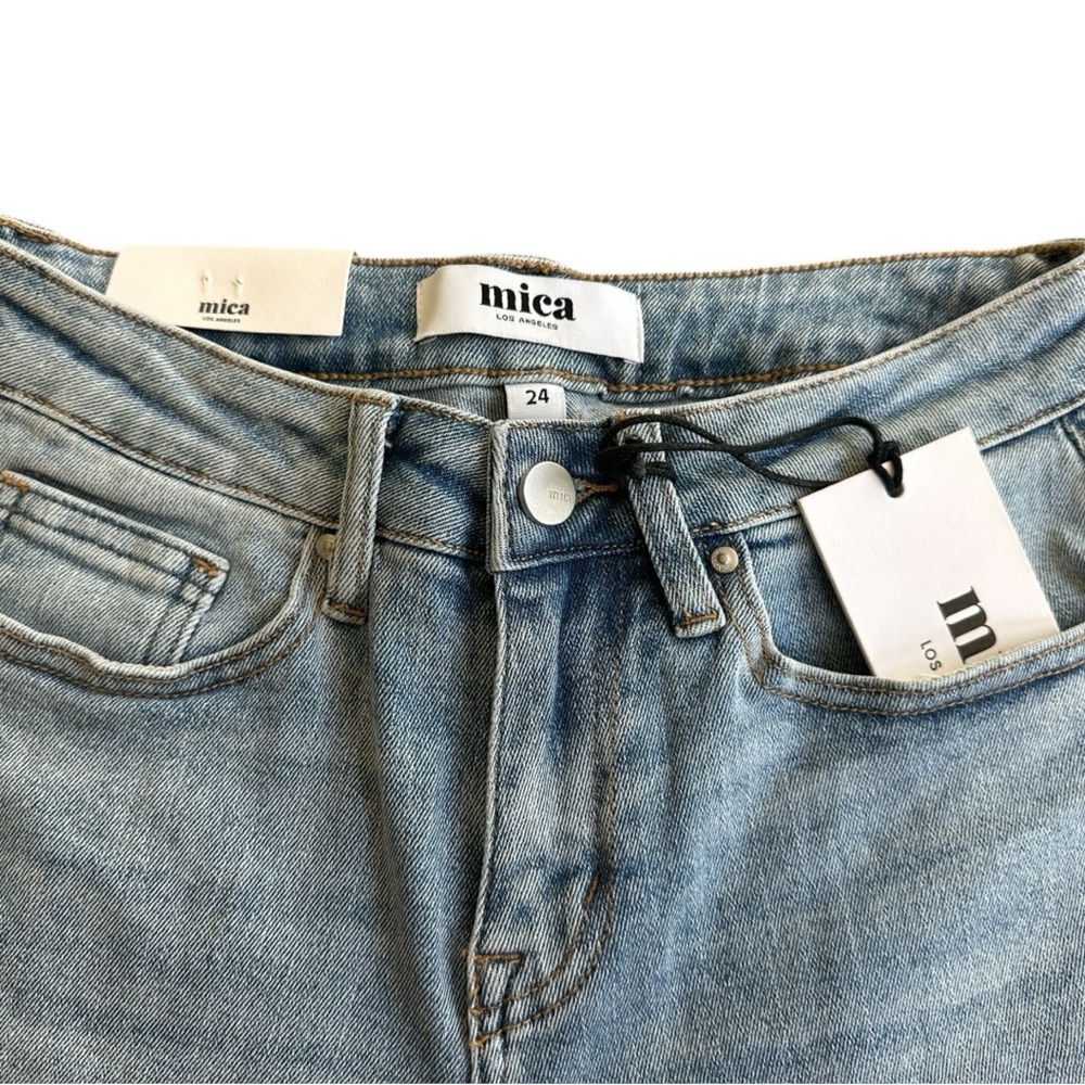 NWT Mica Y2K Distressed Flare Super Wide Leg Blue Jeans – Size 24 - Picture 8 of 16
